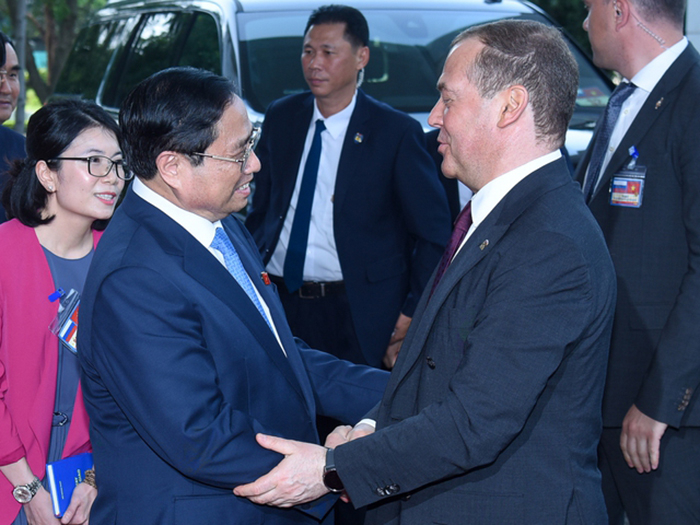 Thủ tướng Phạm Minh Chính tiếp Chủ tịch Đảng Nước Nga thống nhất, Phó Chủ tịch Hội đồng an ninh LB Nga Dmitry Medvedev -1