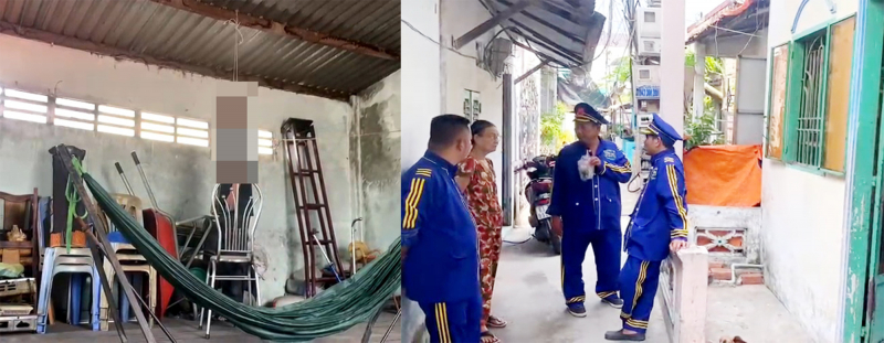  Người đàn ông tử vong trong tư thế treo cổ trên trần nhà -0