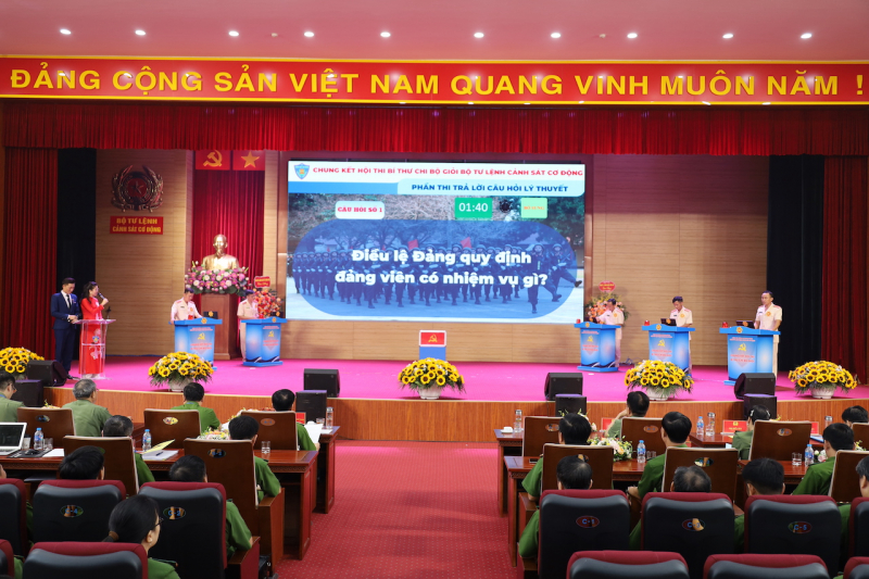 Chung kết Hội thi Bí thư chi bộ giỏi trong Đảng bộ Bộ Tư lệnh CSCĐ với nhiều hình thức phong phú -0