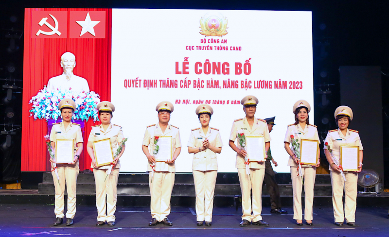 Cục Truyền thông CAND công bố Quyết định thăng cấp bậc hàm, nâng bậc lương năm 2023 -0