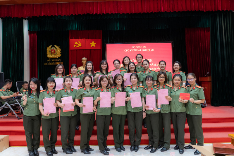 150 cán bộ, chiến sĩ Cục Kỹ thuật nghiệp vụ tham gia chương trình hiến máu -1