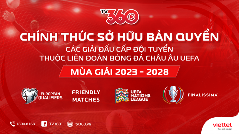 Viettel TV360 sở hữu bản quyền các giải đấu cấp đội tuyển thuộc UEFA -0