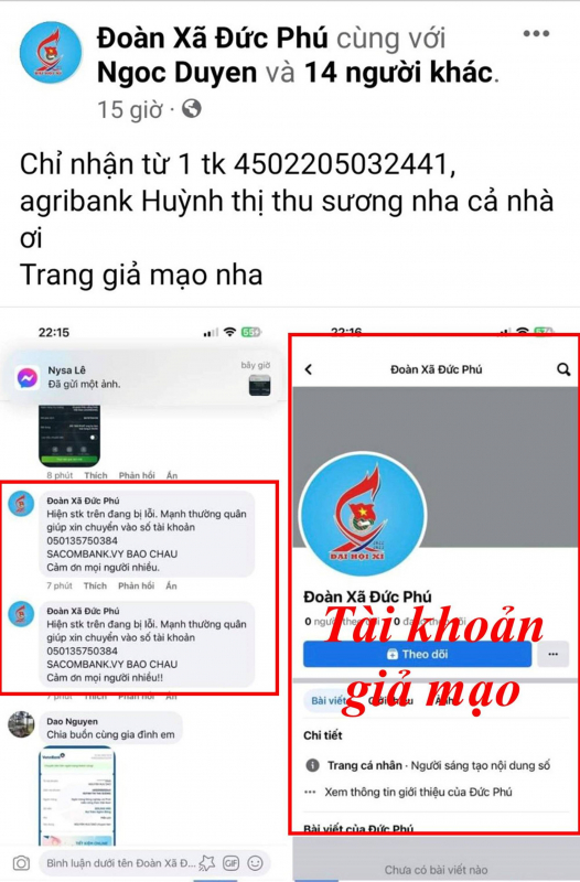 Ngăn chặn kịp thời Facebook giả mạo để huy động tiền quyên góp từ thiện -0