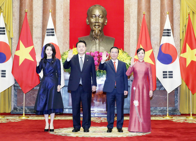 Chủ tịch nước Võ Văn Thưởng chủ trì Lễ đón chính thức Tổng thống Hàn Quốc Yoon Suk Yeol -0