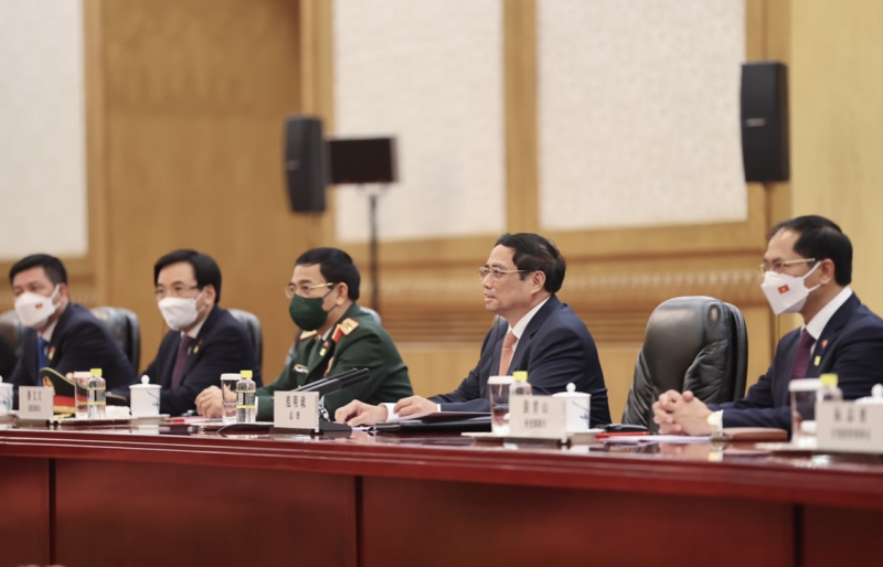 Thủ tướng Trung Quốc Lý Cường chủ trì Lễ đón Thủ tướng Phạm Minh Chính thăm chính thức Trung Quốc -0