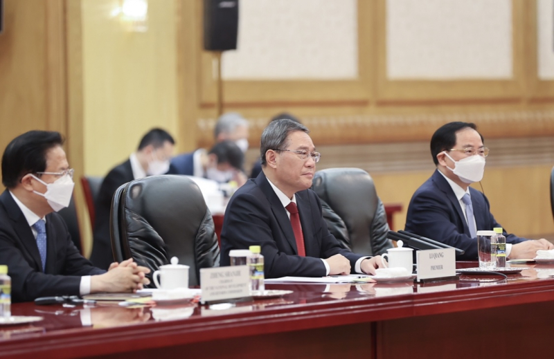 Thủ tướng Trung Quốc Lý Cường chủ trì Lễ đón Thủ tướng Phạm Minh Chính thăm chính thức Trung Quốc -0