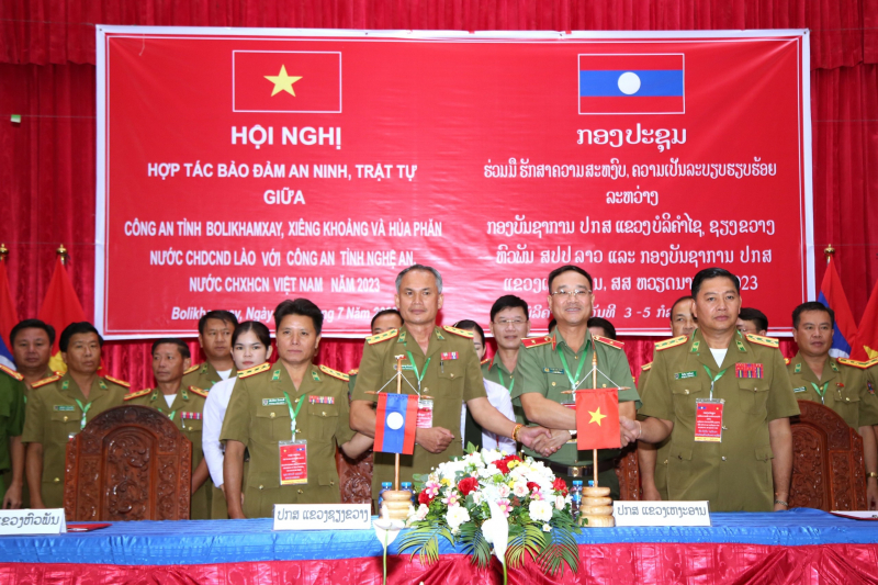 Tăng cường hợp tác bảo đảm an ninh trật tự giữa Công an tỉnh Nghệ An với Công an 3 tỉnh nước bạn Lào -0