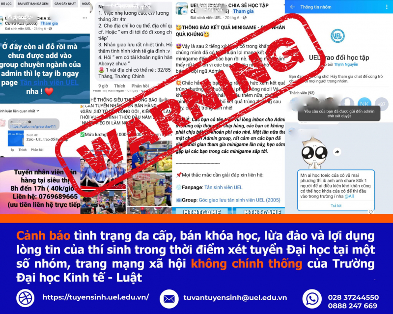Cảnh báo việc tham gia các hội nhóm tân sinh viên tự phát -0