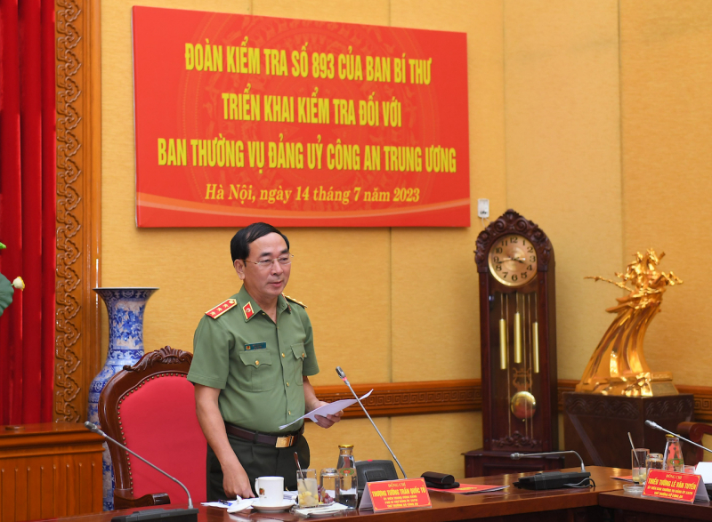 Đoàn kiểm tra của Ban Bí thư triển khai kiểm tra Ban Thường vụ Đảng uỷ Công an Trung ương -1