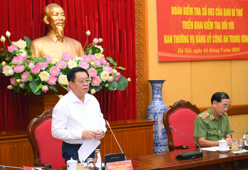 Đoàn kiểm tra của Ban Bí thư triển khai kiểm tra Ban Thường vụ Đảng uỷ Công an Trung ương -0