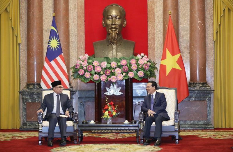 Chủ tịch nước Võ Văn Thưởng tiếp Thủ tướng Malaysia Anwar Ibrahim -0