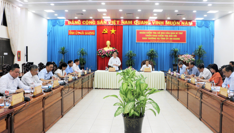 Đoàn kiểm tra của Ban Bí thư Trung ương triển khai kiểm tra Ban Thường vụ Tỉnh ủy An Giang -0