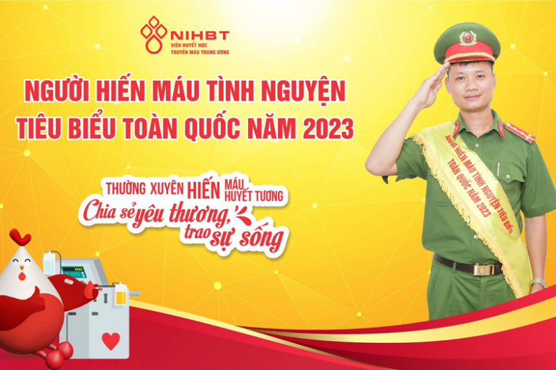 Tôn vinh Đại úy công an 40 lần hiến máu cứu người -0