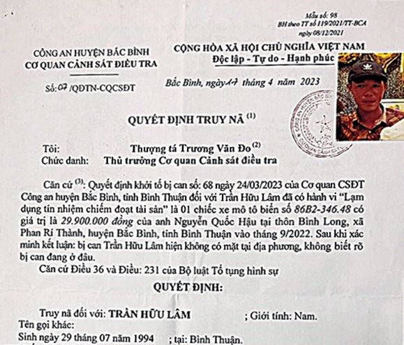 Bắt giữ đối tượng truy nã đem xe của bạn đi cầm rồi bỏ trốn -0