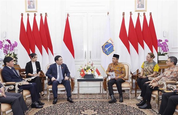 Chủ tịch Quốc hội Vương Đình Huệ tiếp Thống đốc Đặc khu Thủ đô Jakarta -0