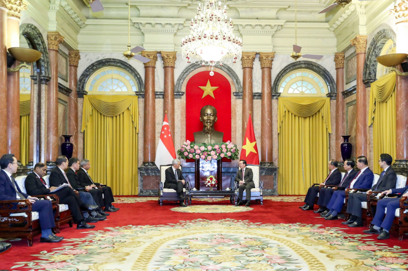 Chủ tịch nước Võ Văn Thưởng tiếp Thủ tướng Singapore Lý Hiển Long -0