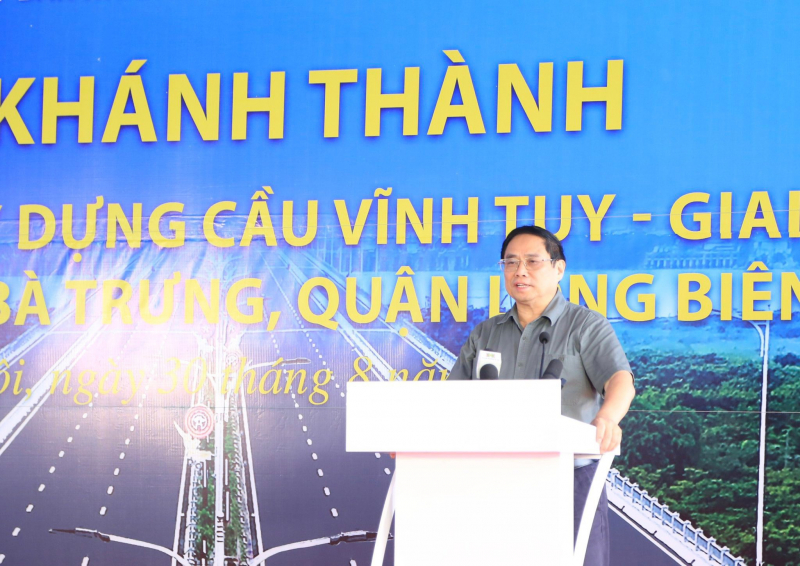 Thủ tướng Chính phủ cắt băng khánh thành Cầu Vĩnh Tuy giai đoạn 2 -0