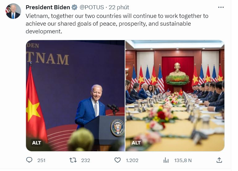 Tổng thống Joe Biden gửi thông điệp cảm ơn Việt Nam -0