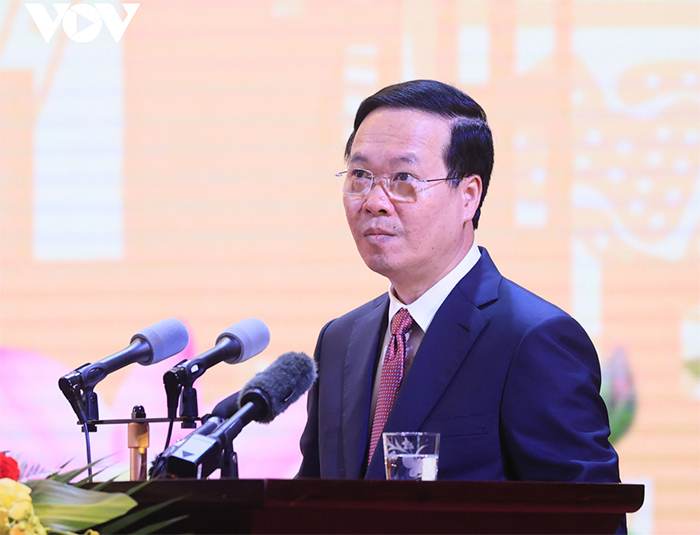 Chủ tịch nước Võ Văn Thưởng dự lễ kỷ niệm 65 năm Bác Hồ thăm Lào Cai -0