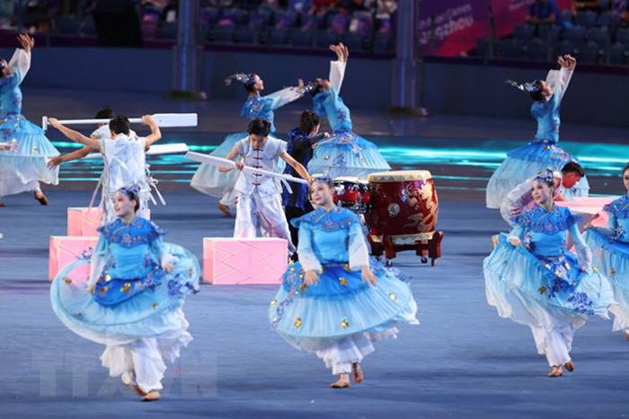 ASIAD 2023: Lung linh đêm khai mạc đậm sắc xanh tại Hàng Châu -1