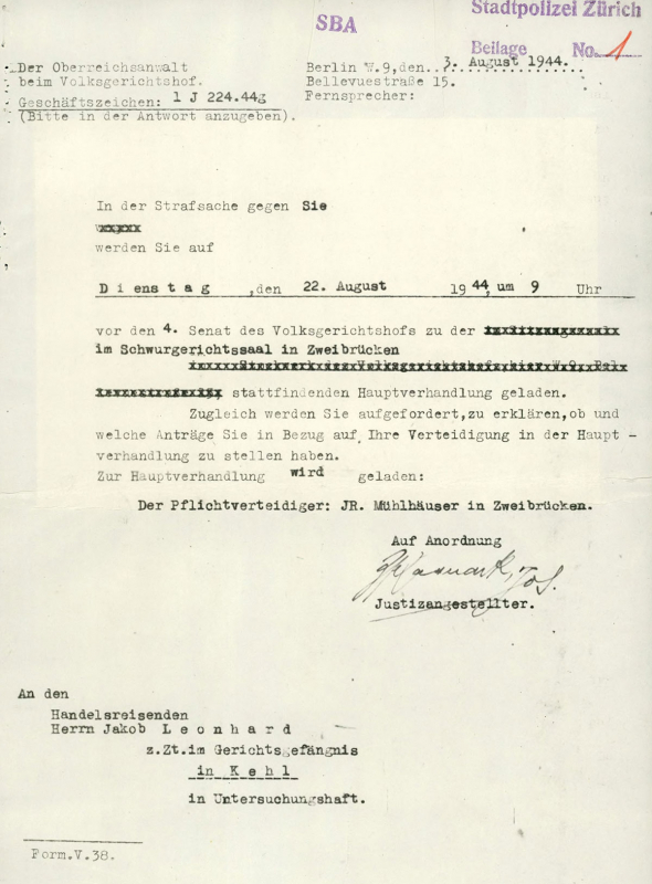 Hồ sơ điệp viên Thụy Sĩ Jakob Leonhard -0