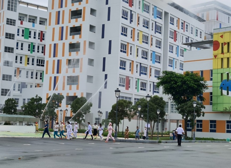 Hơn 1.000 người tham gia diễn tập thực binh PCCC và CNCH tại Bệnh viện Nhi đồng thành phố -1
