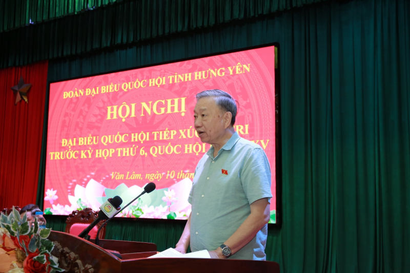 Bộ trưởng Tô Lâm giải đáp nhiều vấn đề “nóng” của cử tri Hưng Yên trước kỳ họp thứ 6, Quốc hội khóa XV -0