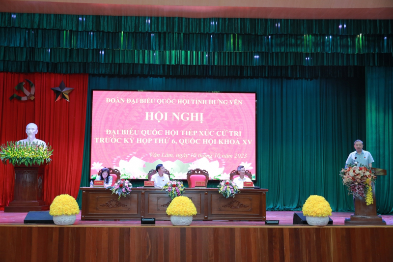 Bộ trưởng Tô Lâm giải đáp nhiều vấn đề “nóng” của cử tri Hưng Yên trước kỳ họp thứ 6, Quốc hội khóa XV -0