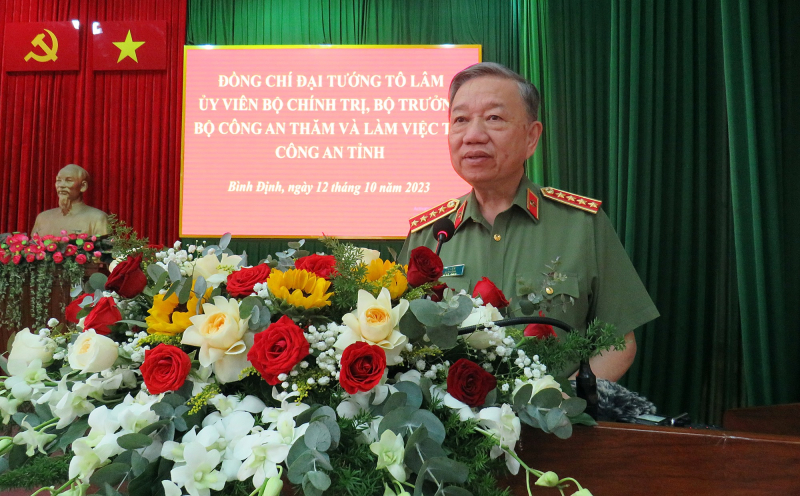 Bộ trưởng Tô Lâm làm việc với Công an tỉnh Bình Định -0