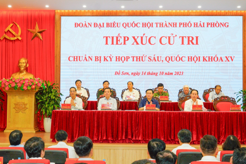 Chủ tịch Quốc hội Vương Đình Huệ tiếp xúc cử tri Hải Phòng, chuẩn bị Kỳ họp thứ 6, Quốc hội khá XV -0