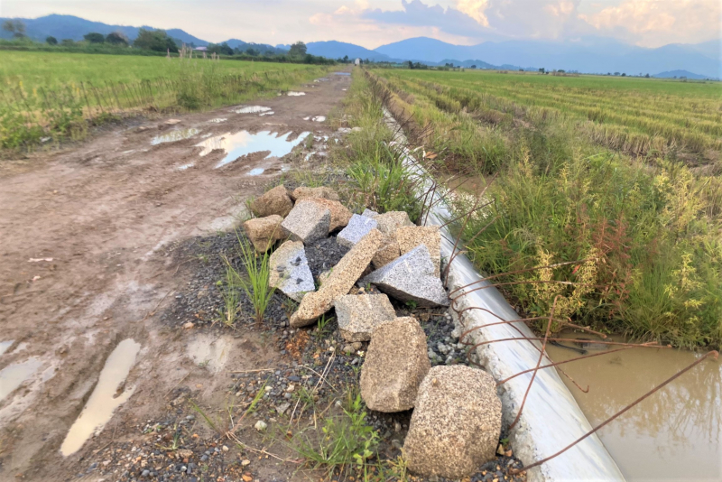 Cận cảnh đê bao ngăn lũ hơn 200 tỷ đồng chưa hoàn thành đã xuống cấp -0