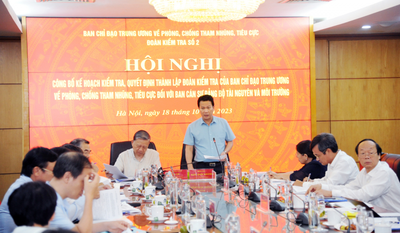 Công bố kế hoạch kiểm tra đối với Ban cán sự đảng Bộ Tài nguyên và Môi trường -0