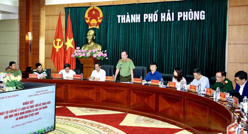 Đoàn khảo sát Trung ương làm việc tại Hải Phòng về công tác quốc phòng, an ninh và đối ngoại -0