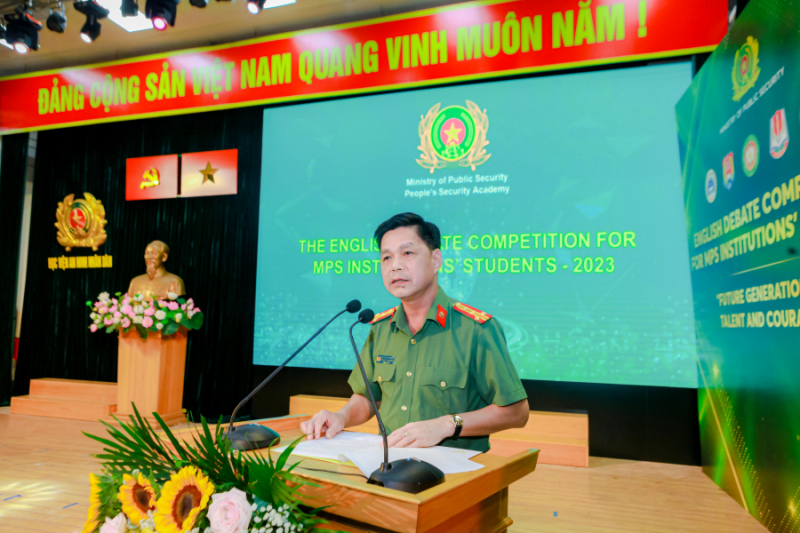 Lần đầu tiên tổ chức cuộc thi tranh biện quốc tế bằng Tiếng Anh cho học viên trong CAND -0