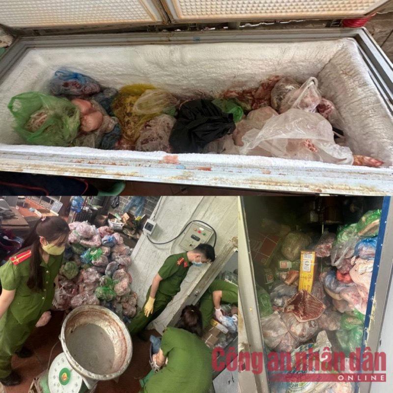 Hãi hùng hơn 2,2 tấn thịt lợn biến đổi màu, có mùi lạ trong kho đông lạnh -0