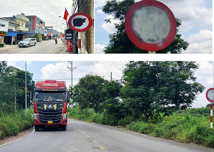 Hàng loạt biển báo hạn chế tải trọng xe ở Hải Phòng bị phá hoại -0