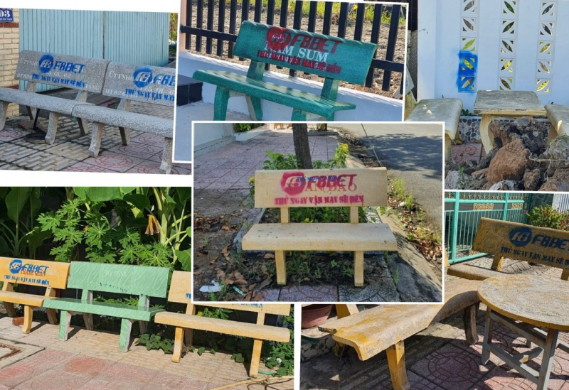 Truy xét 3 đối tượng xịt sơn quảng cáo trang web cờ bạc lên hàng chục ghế đá -0