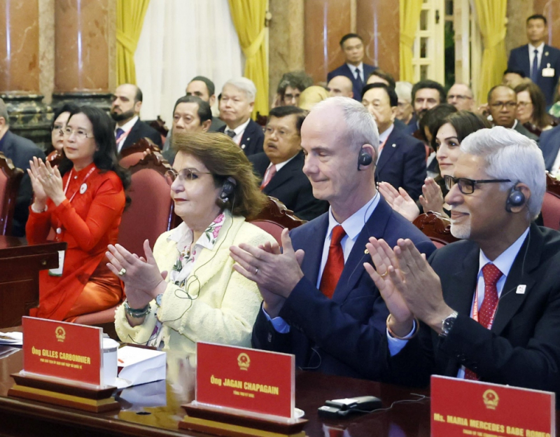 Chủ tịch nước tiếp Đoàn phong trào Chữ thập đỏ và Trăng lưỡi lưỡi liềm đỏ -0