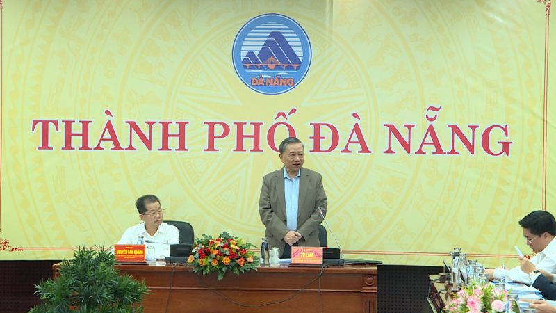 Bộ trưởng Tô Lâm trưởng đoàn Công tác Chính phủ làm việc với TP Đà Nẵng  -0