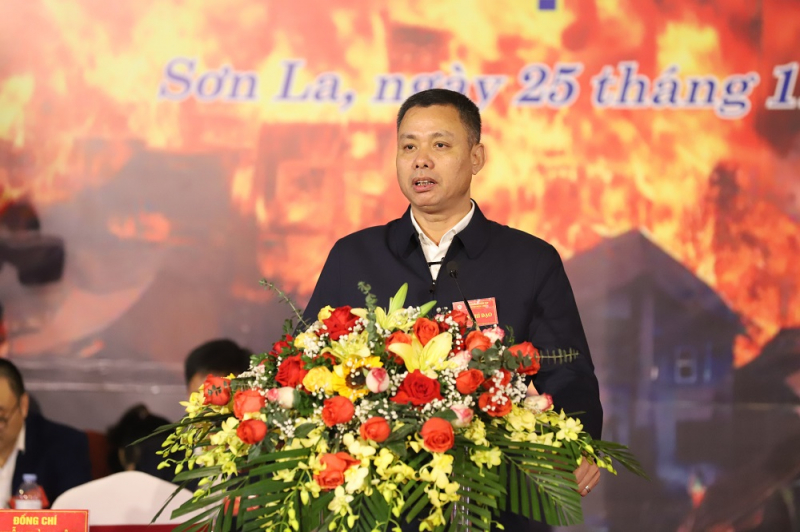 UBND tỉnh Sơn La diễn tập phương án ứng phó cháy lớn khu dân cư năm 2023 -0