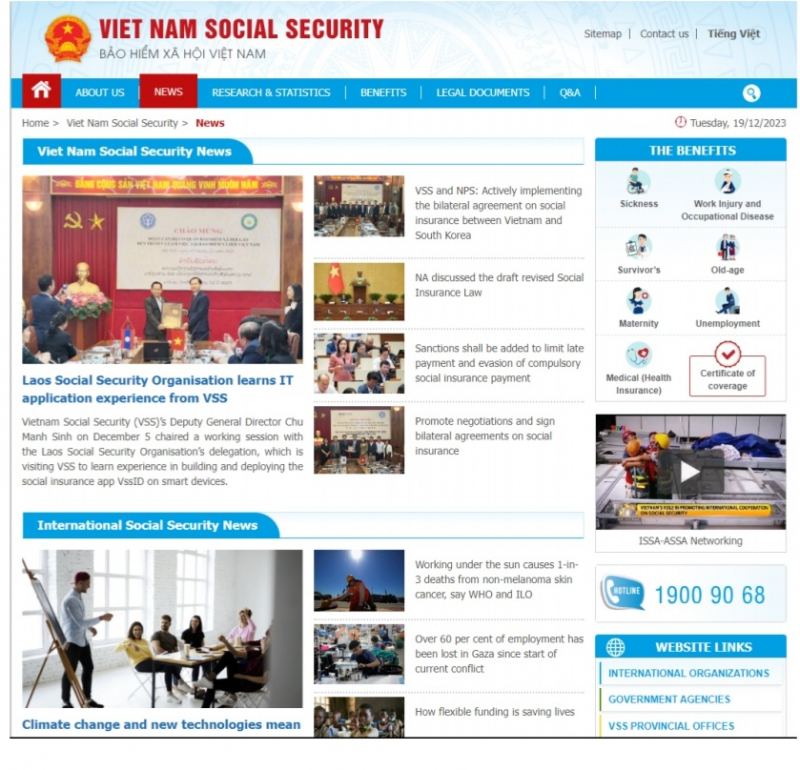 BHXH tỉnh, thành phố liên kết với Cổng Thông tin điện tử  BHXH Việt Nam phiên bản tiếng Anh -0