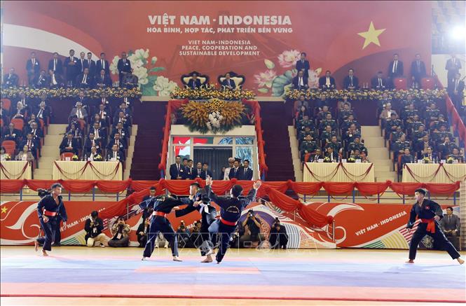 Chủ tịch nước Võ Văn Thưởng và Tổng thống Indonesia tham dự chương trình biểu diễn võ thuật -0