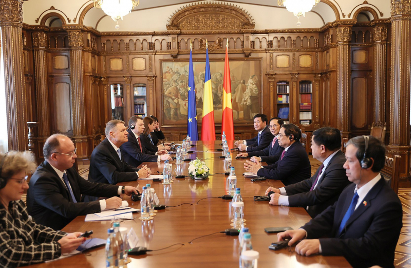 Thủ tướng Phạm Minh Chính hội kiến Tổng thống Romania Klaus Iohannis -0