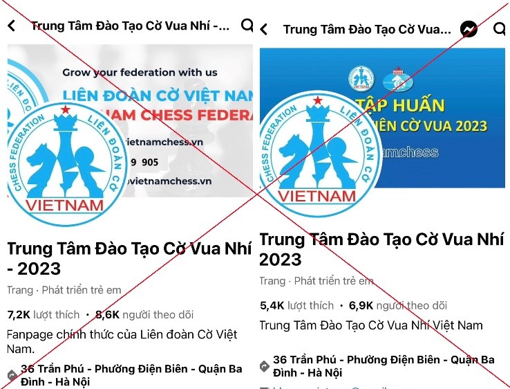 Cảnh báo Facebook giả mạo “Trung tâm Đào tạo Cờ vua nhí” để lừa đảo chiếm đoạt tài sản -0