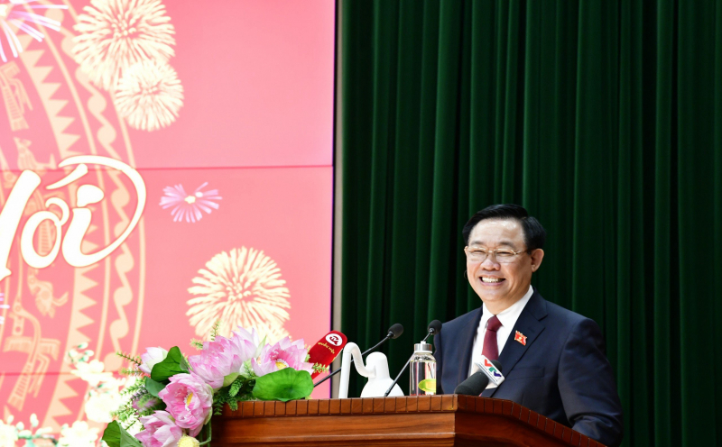 Chủ tịch Quốc hội Vương Đình Huệ tới thăm, chúc tết Kiểm toán nhà nước -0