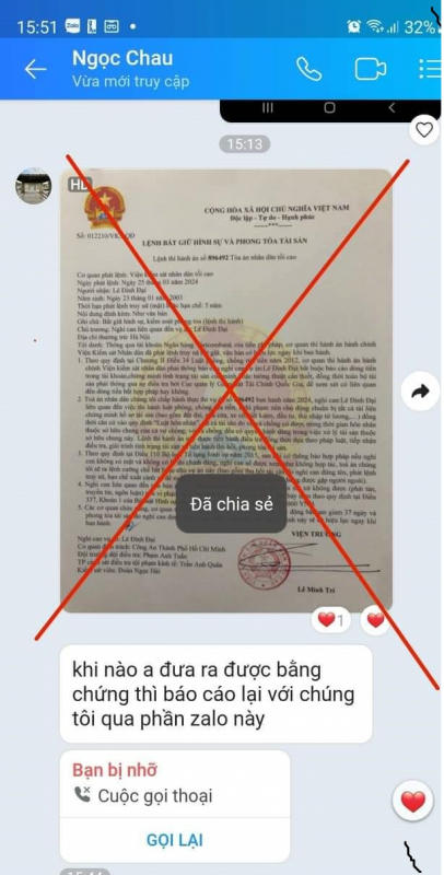 Kịp thời ngăn chặn vụ lừa đảo qua zalo -0
