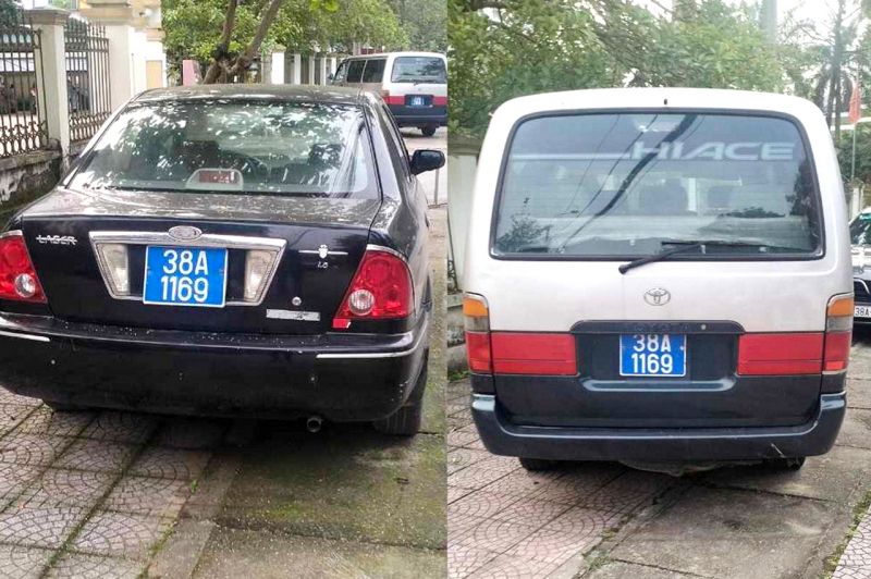 Tạm giữ 2 xe ô tô cùng gắn biển xanh 38A – 1169 -0
