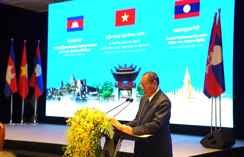 Khai mạc Hội nghị thường niên Bộ Công an, Bộ Nội vụ Campuchia - Lào - Việt Nam lần thứ nhất -0