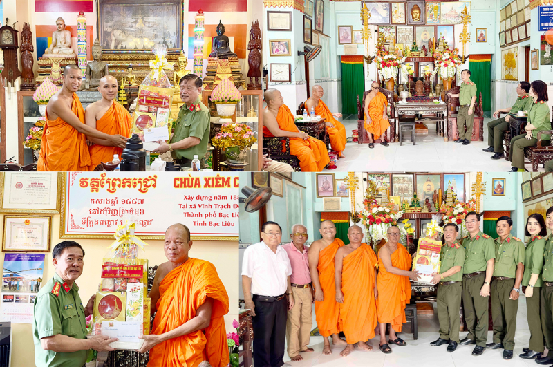 Công an tỉnh Bạc Liêu chúc Tết Chol Chnam Thmay năm 2024 của đồng bào Khmer -0