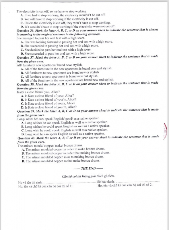 Hà Nội công bố cấu trúc, đề minh họa kỳ thi tuyển sinh vào lớp 10 -0